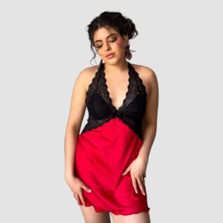 Babydoll - S, Rojo / Negro